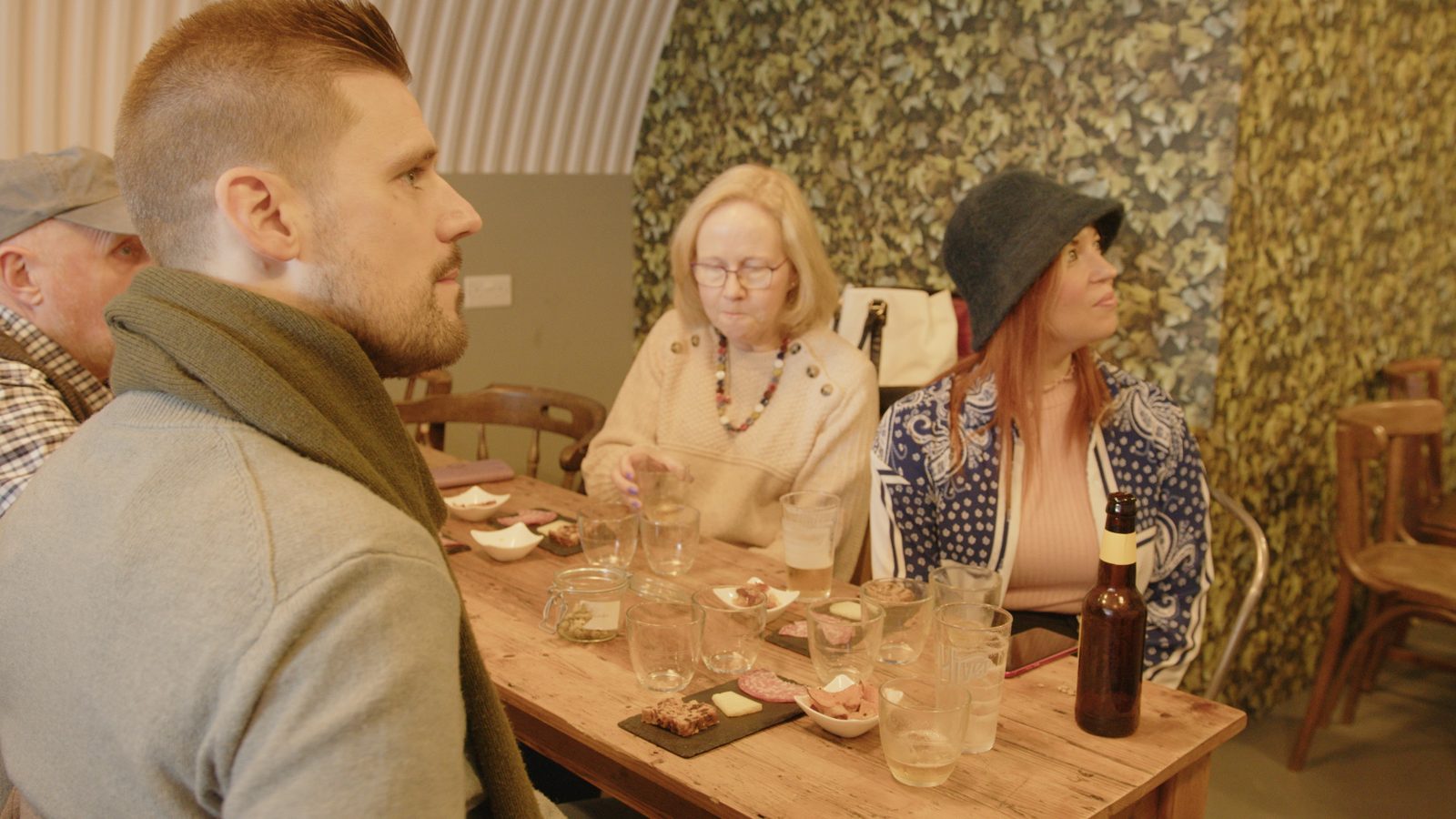 A group tasting beers at the Hiver taproom