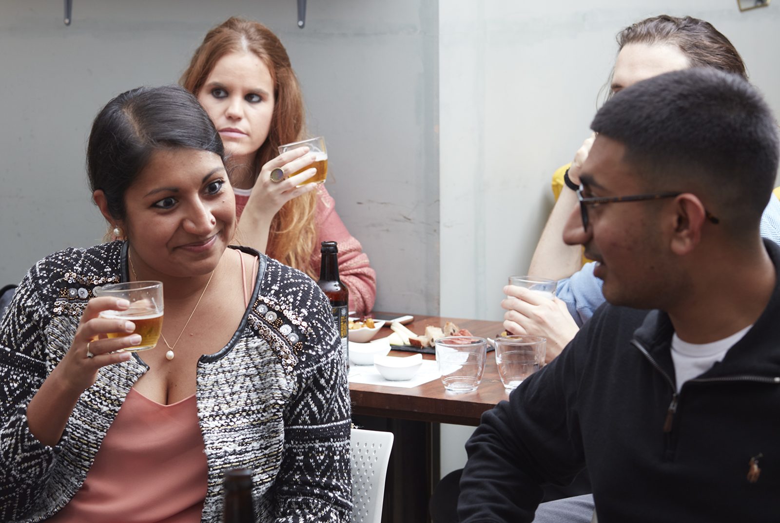 Guests sampling beer at Hiver, Bermondsey