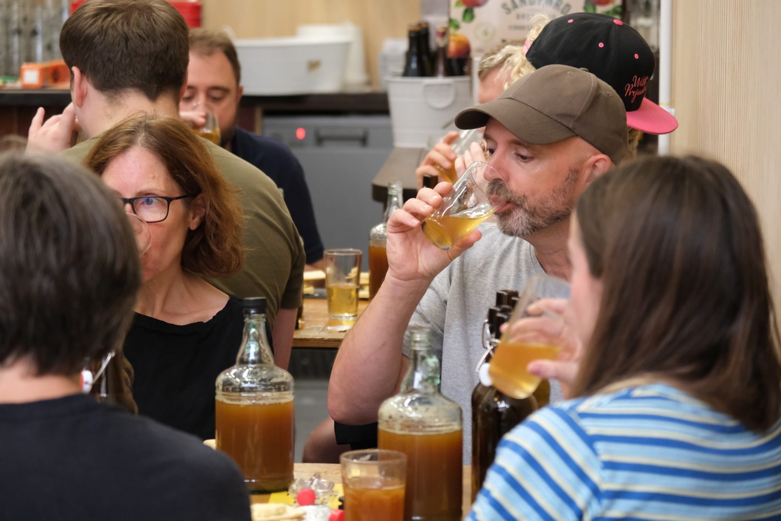 Guests sampling ciders side by side