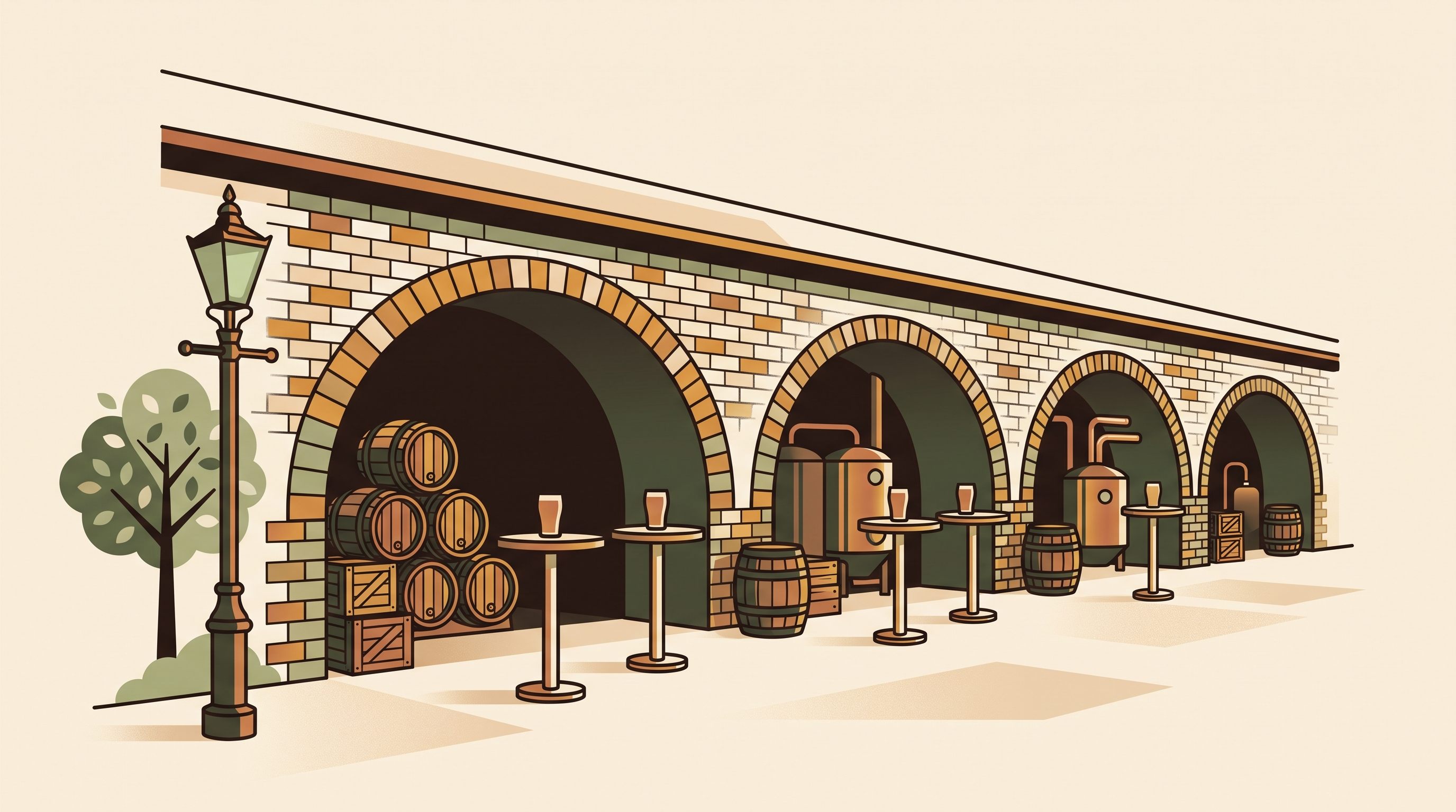Railway-arch brewery taprooms on a beer mile