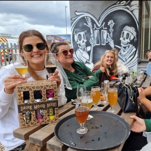 A guided group tour at Moor Brewery